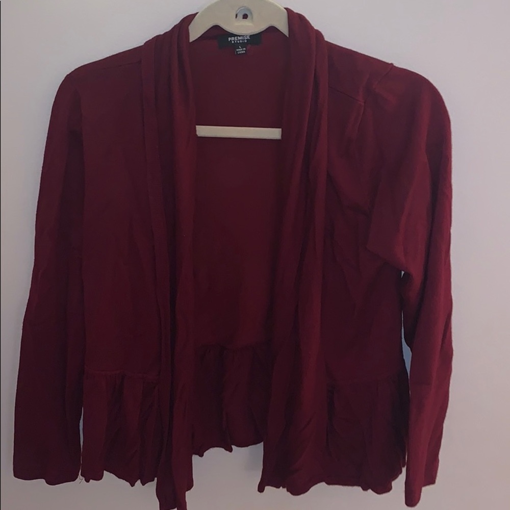 PREMISE STUDIO CRANBERRY CARDIGAN